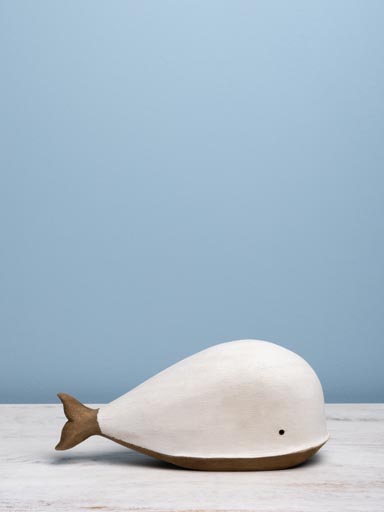 Medium whale white & natural wood