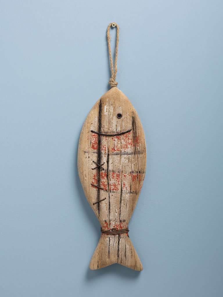 Red patina hanging fish - 1