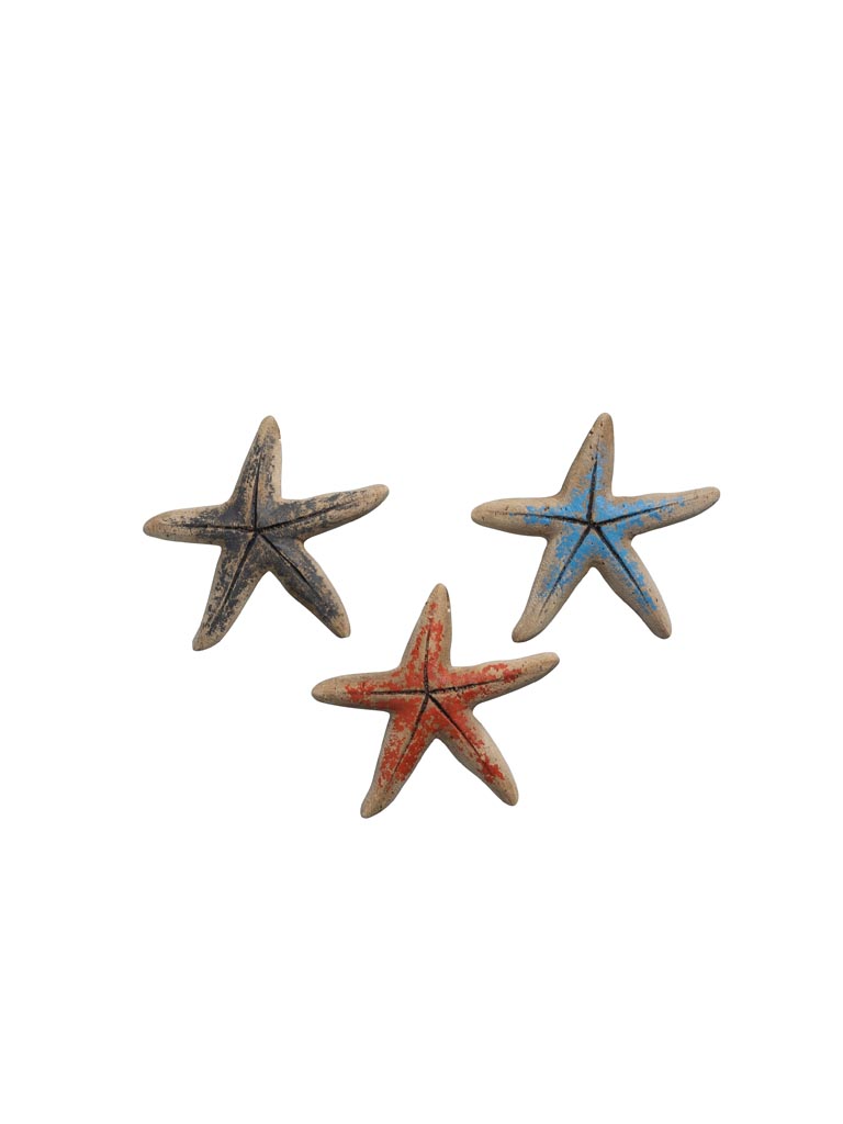 S/3 hanging colored starfishes - 2