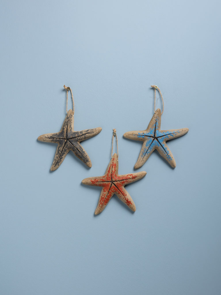 S/3 hanging colored starfishes - 1