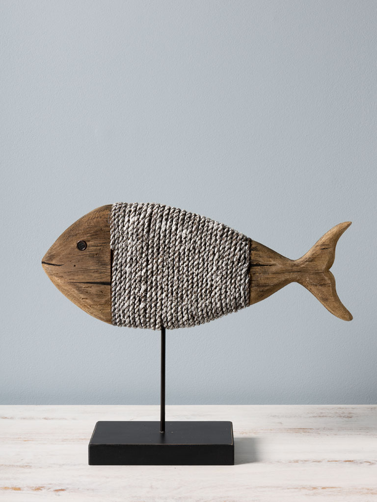 Wrapped up fish on metal base - 1