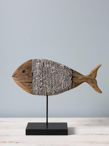 Wrapped up fish on metal base