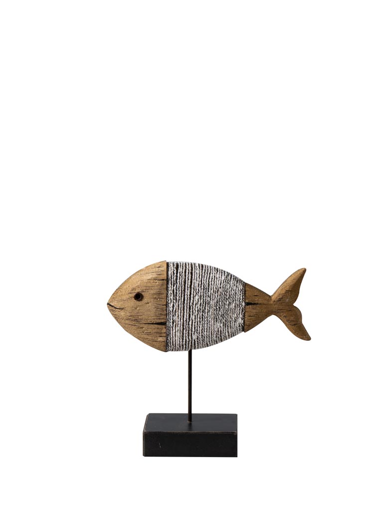 Small wrapped up fish on metal base - 2