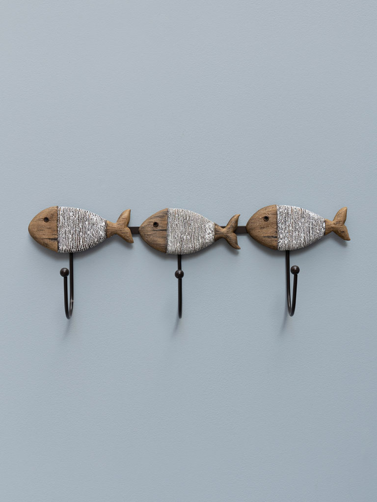 Small coat rack wrapped up fishes - 1