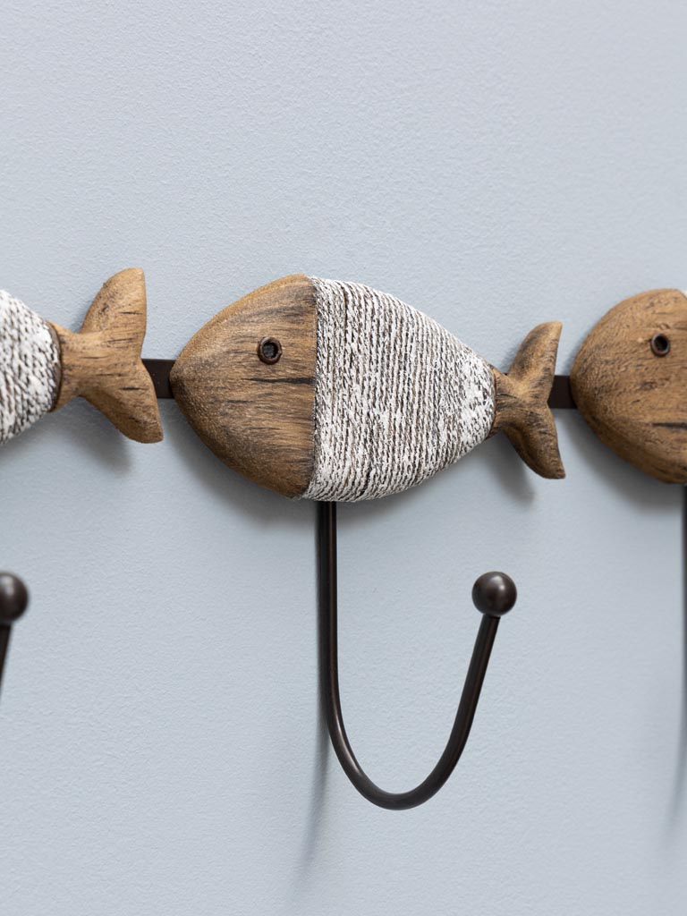 Small coat rack wrapped up fishes - 3