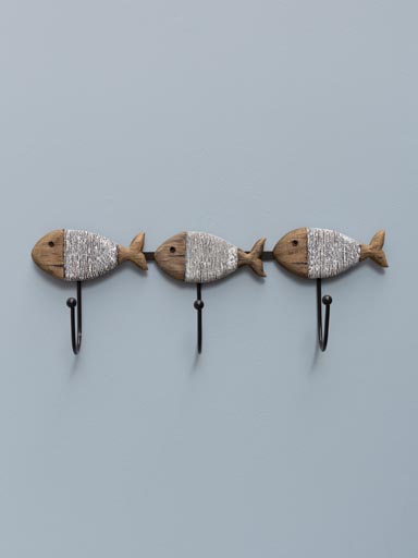 Small coat rack wrapped up fishes