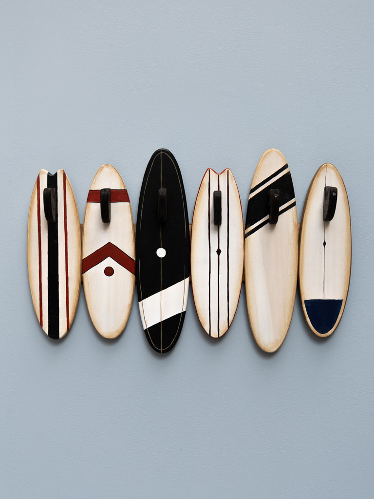 Vintage surf boards with wooden hooks - 1