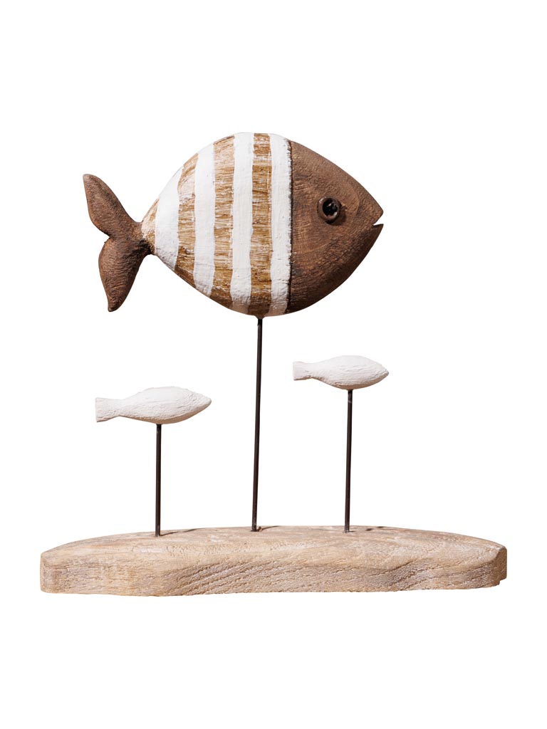 Three wood fish on stand - 2