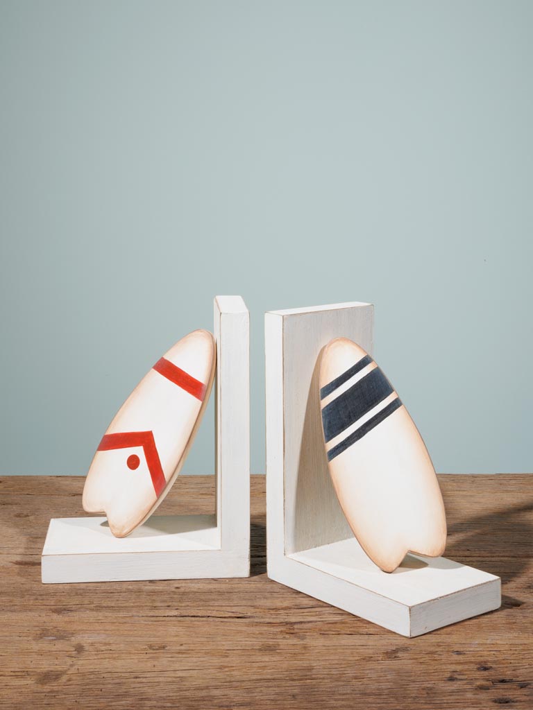 Bookends surf in wood black and red - 6