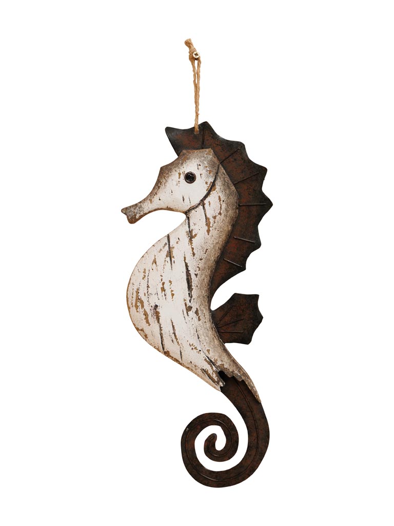 Hanging seahorse wood and iron - 2