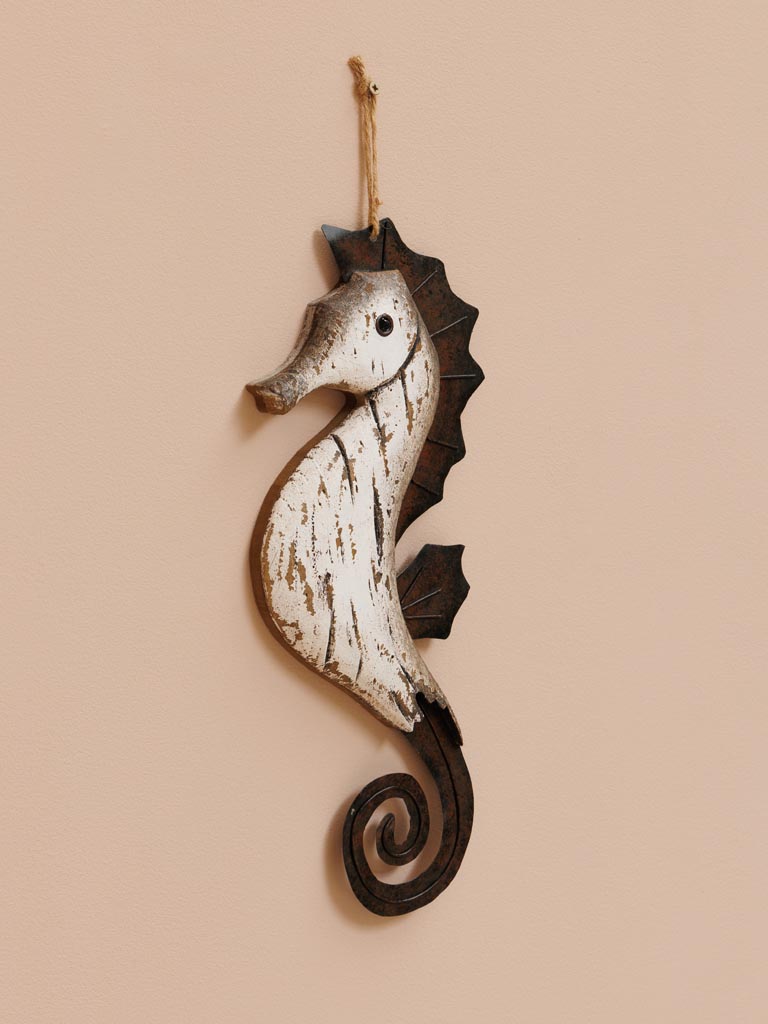 Hanging seahorse wood and iron - 3