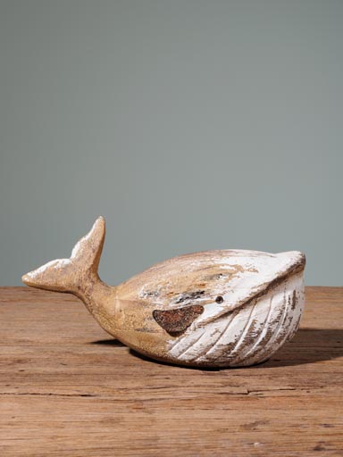 Whale in natural wood