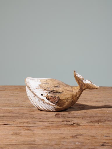Small whale in natural wood