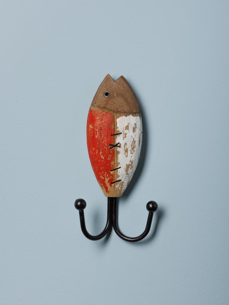 Double hook red & white fish - 1