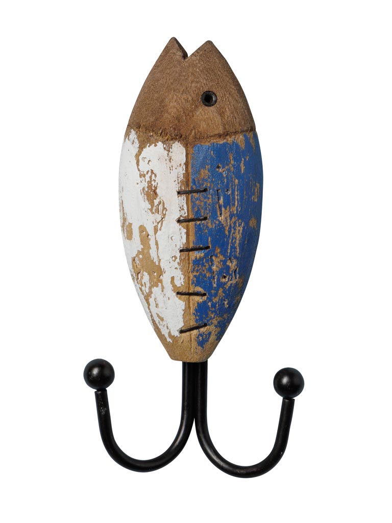 Double hook blue & white fish - 2