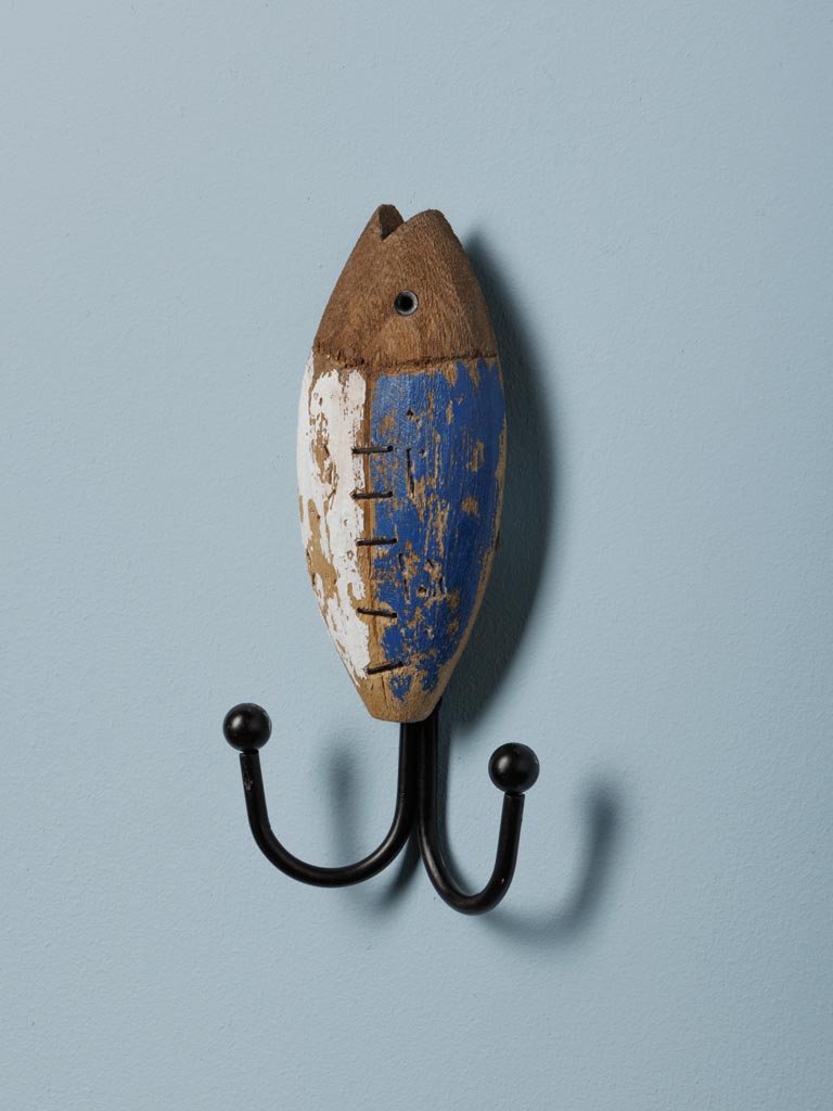 Double hook blue & white fish - 3