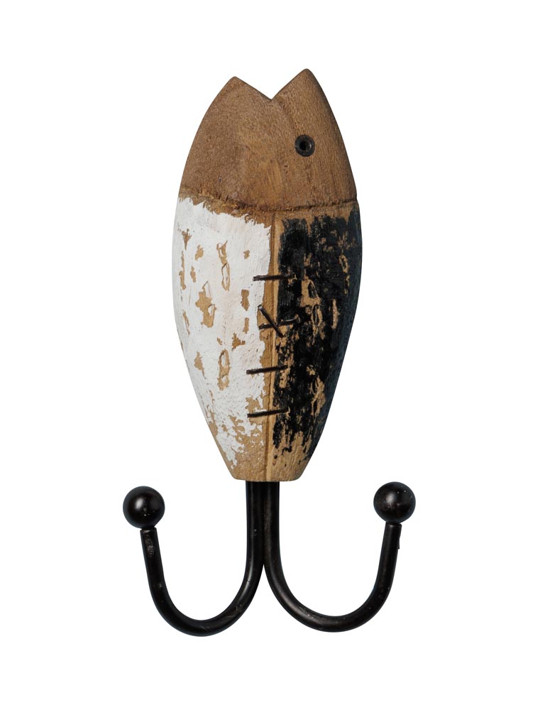 Double hook black & white fish - 2