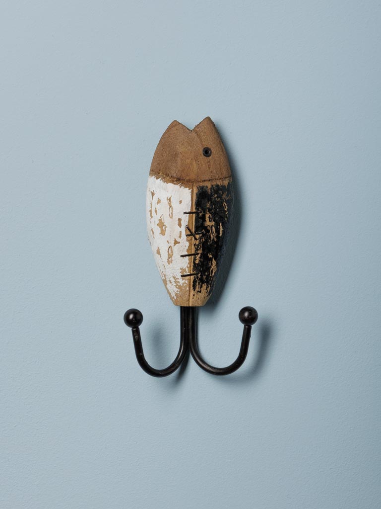 Double hook black & white fish - 1