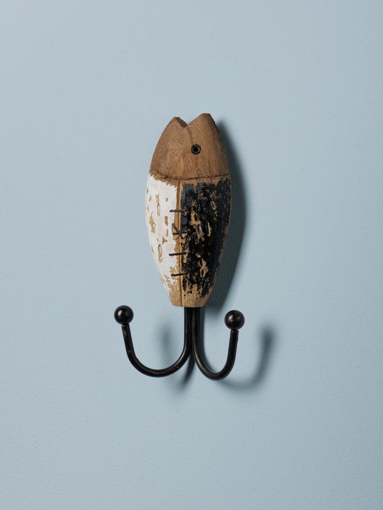 Double hook black & white fish - 4