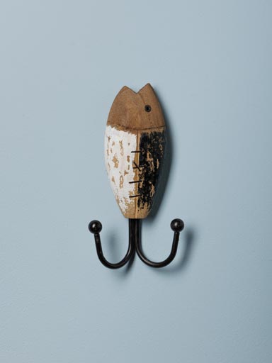 Double hook black & white fish