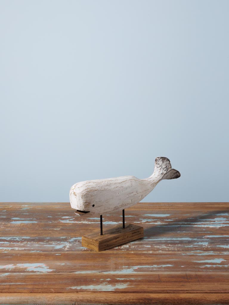 White whale on wooden stand - 3