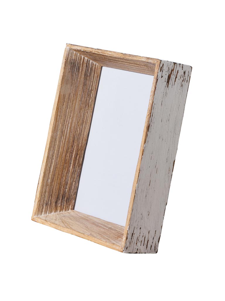 Small deep photo frame white patina (15x10) - 2