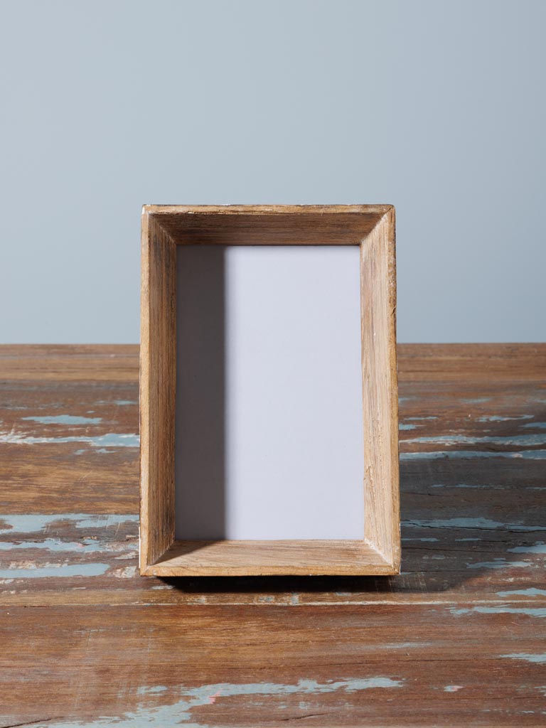 Small deep photo frame white patina (15x10) - 3