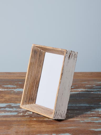 Small deep photo frame white patina (15x10)
