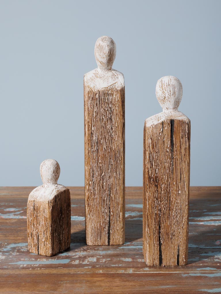 S/3 statuettes en bois Humanité - 1