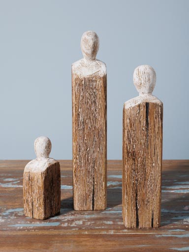 S/3 statuettes en bois Humanité