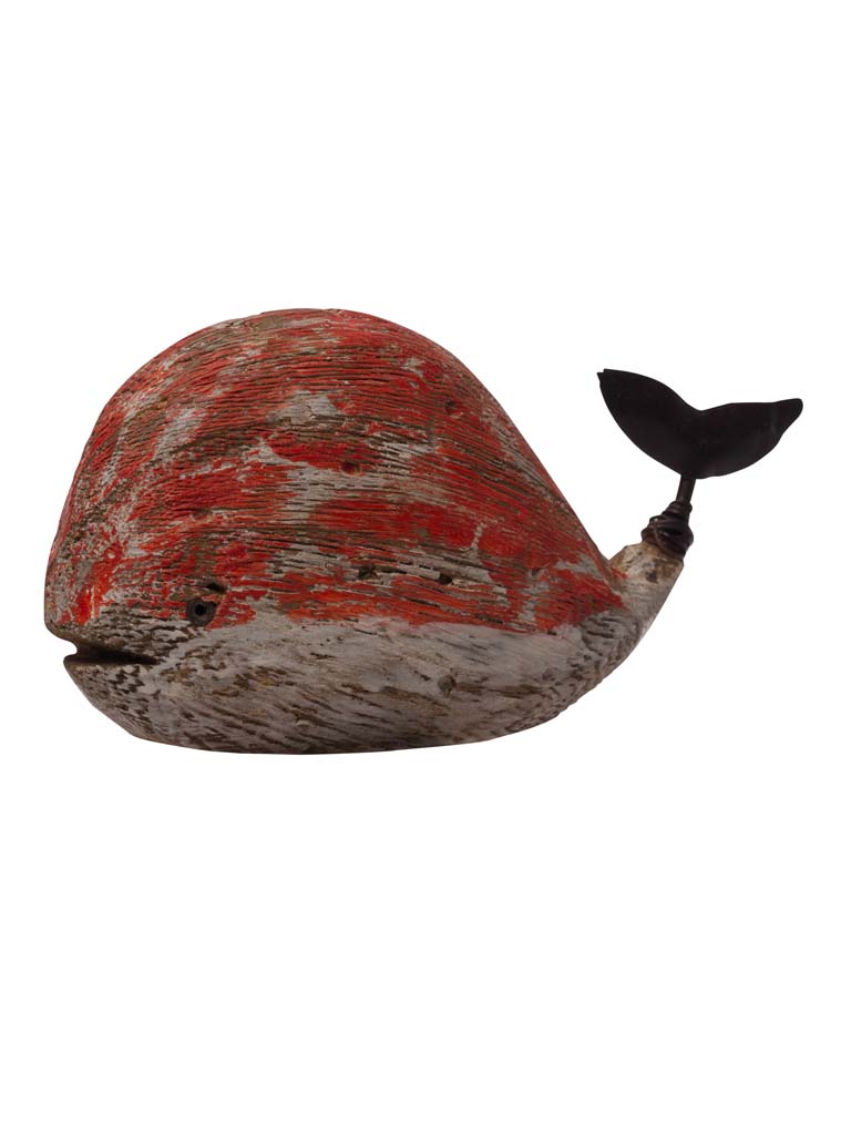 Pt déco baleine en bois rouge - 2