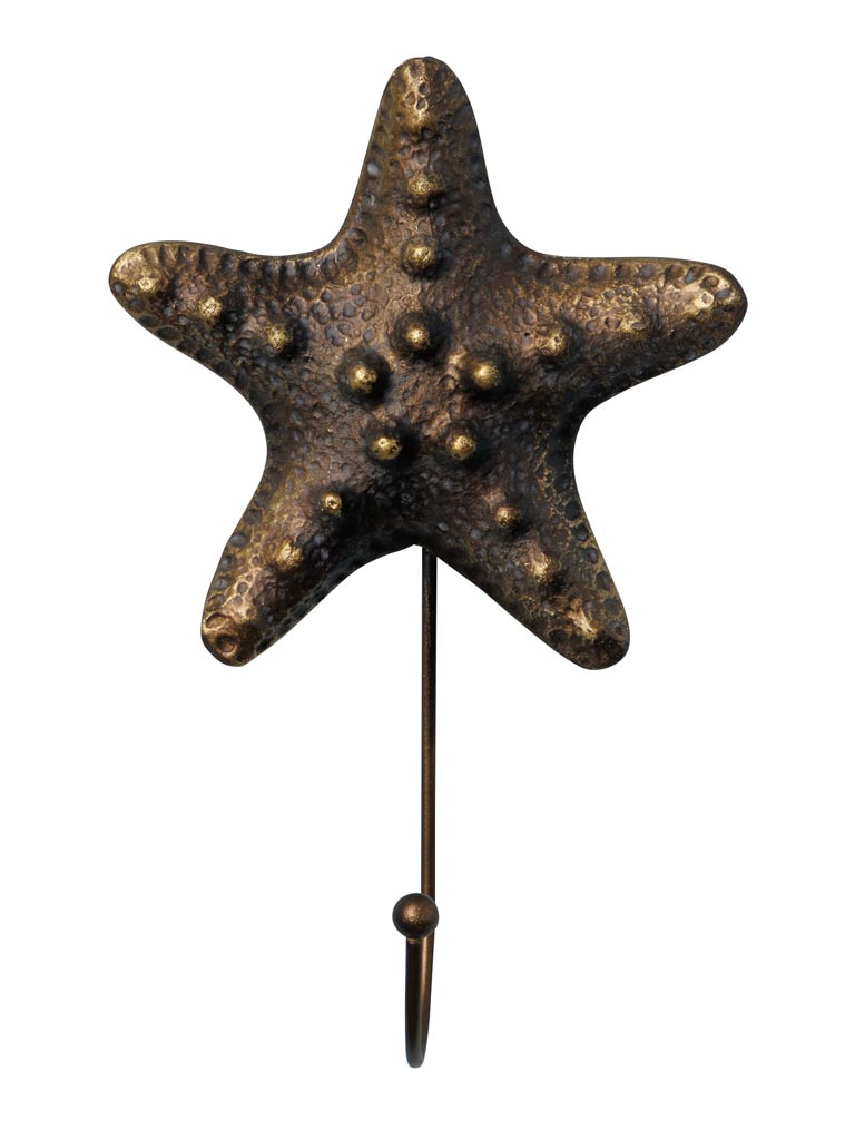 Antique gold starfish hook - 2