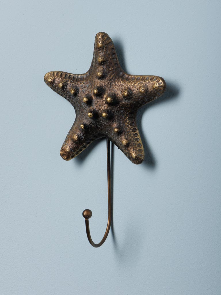 Antique gold starfish hook - 4