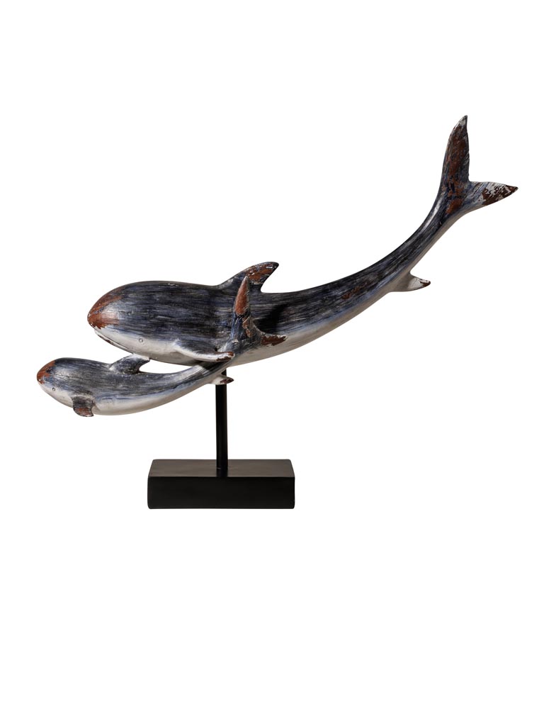 Whales on iron base - 2