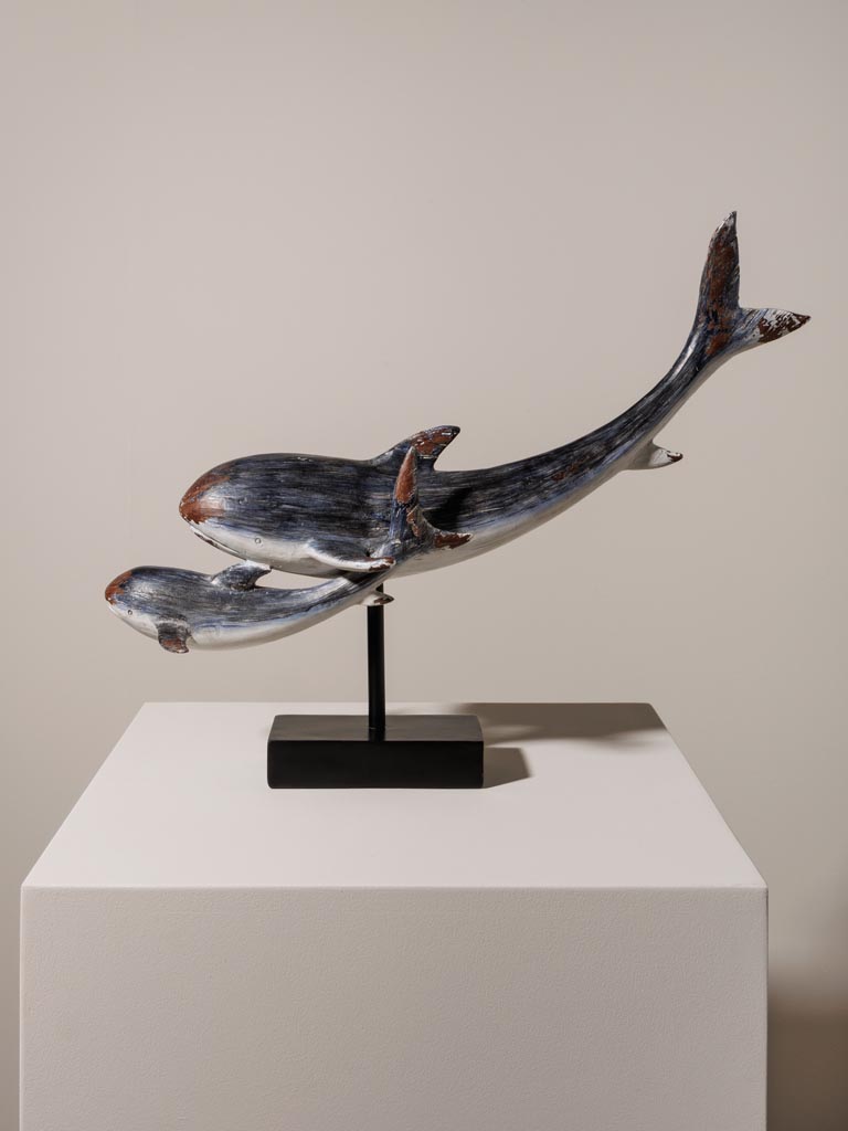 Whales on iron base - 3