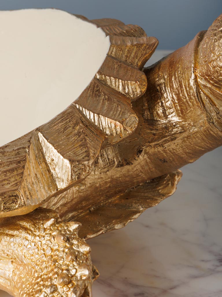Large golden turtle with creamy bowl - 6
