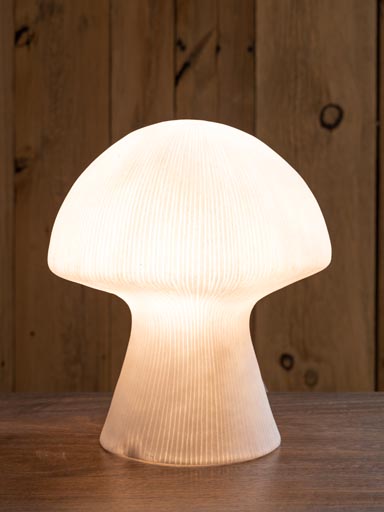 Table lamp large ribbed mushroom