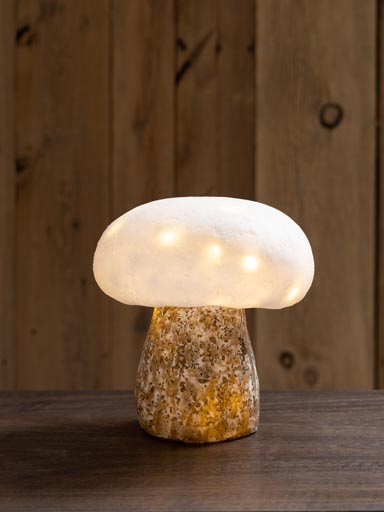 Table lamp mushroom with LED guarland