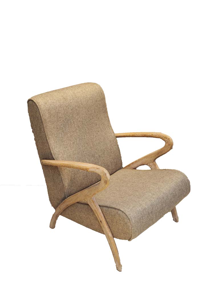 Armchair brown-grey  fabric Mozet - 2