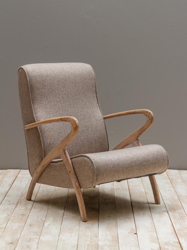 Armchair brown-grey  fabric Mozet - 1