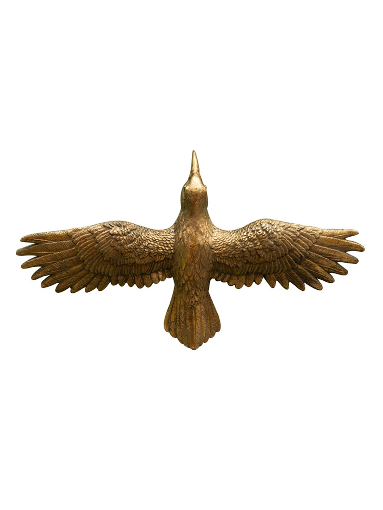 Oiseau mural en vol doré - 2