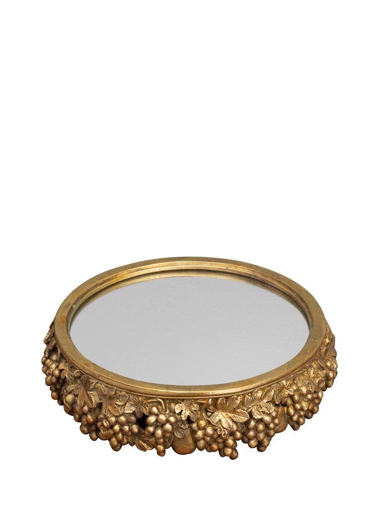 Mirror tray with golden grapes - 2
