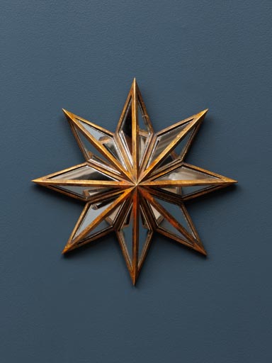 Mirrored wall star Rose des vents