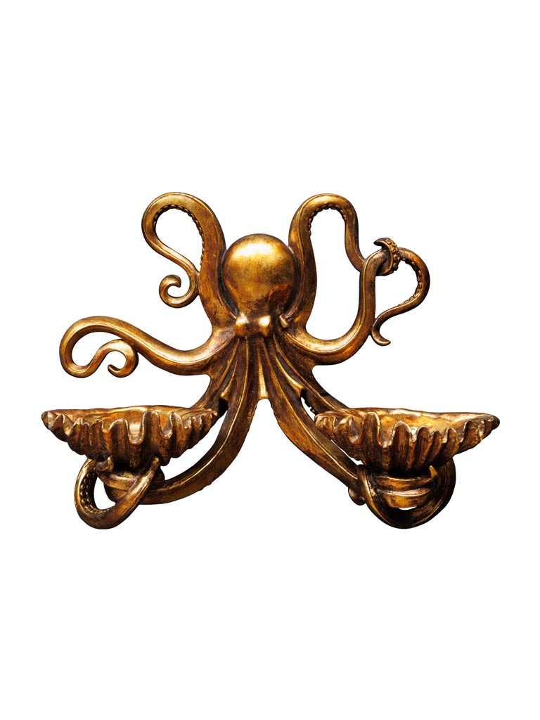 Octopus wall decor with 2 shells trinket trays - 2