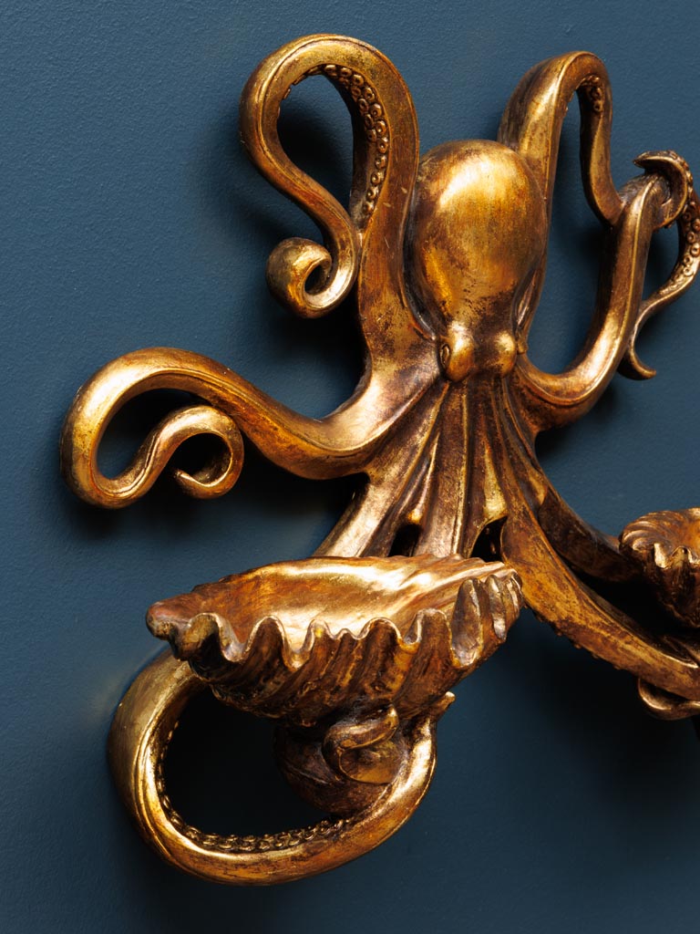 Octopus wall decor with 2 shells trinket trays - 3