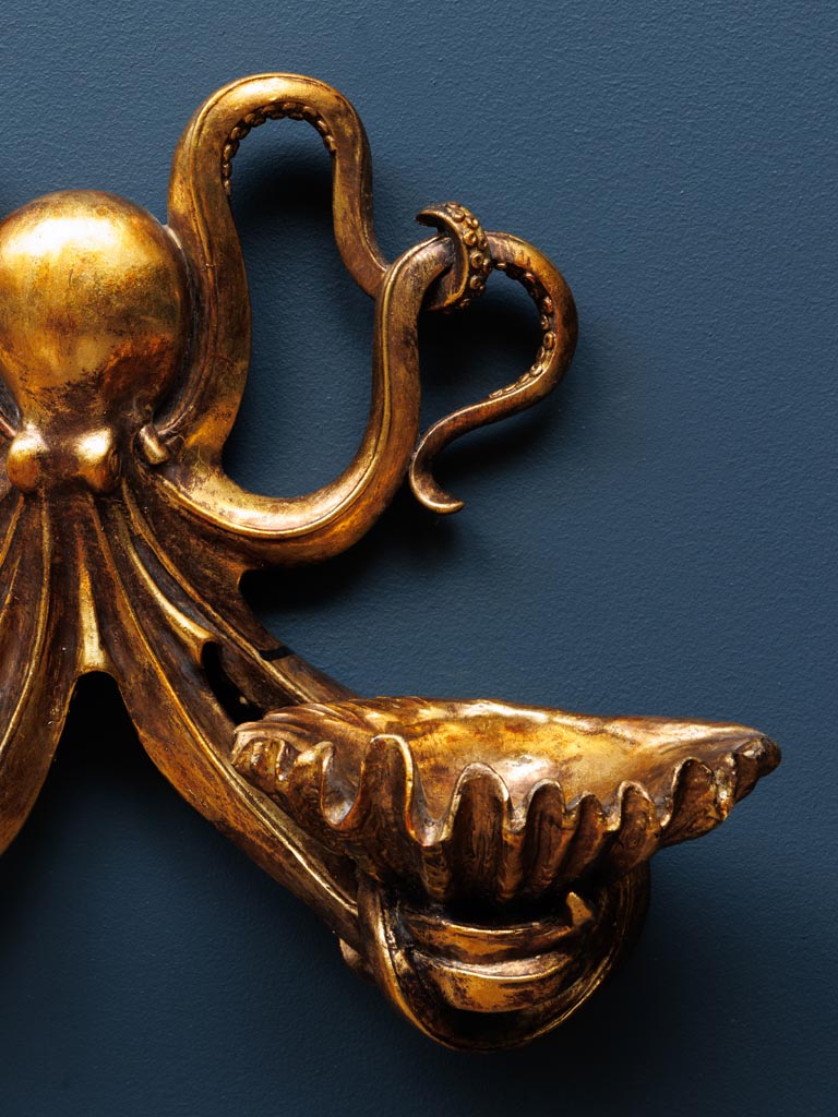 Octopus wall decor with 2 shells trinket trays - 4