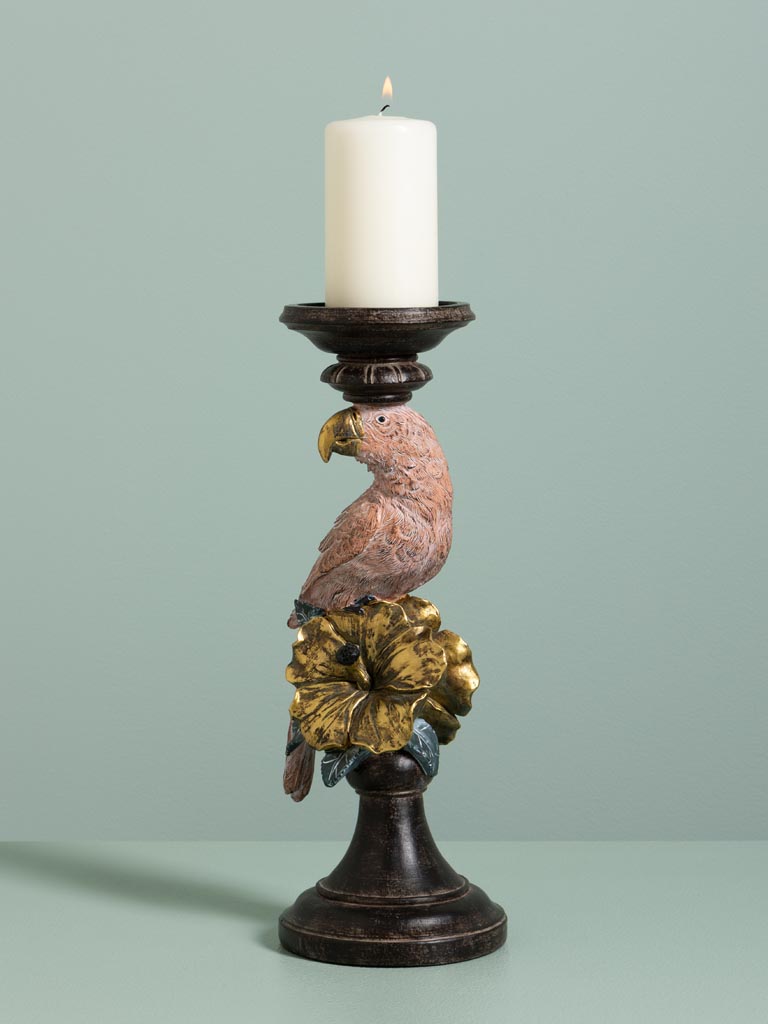 Candle stand pink parrot - 1
