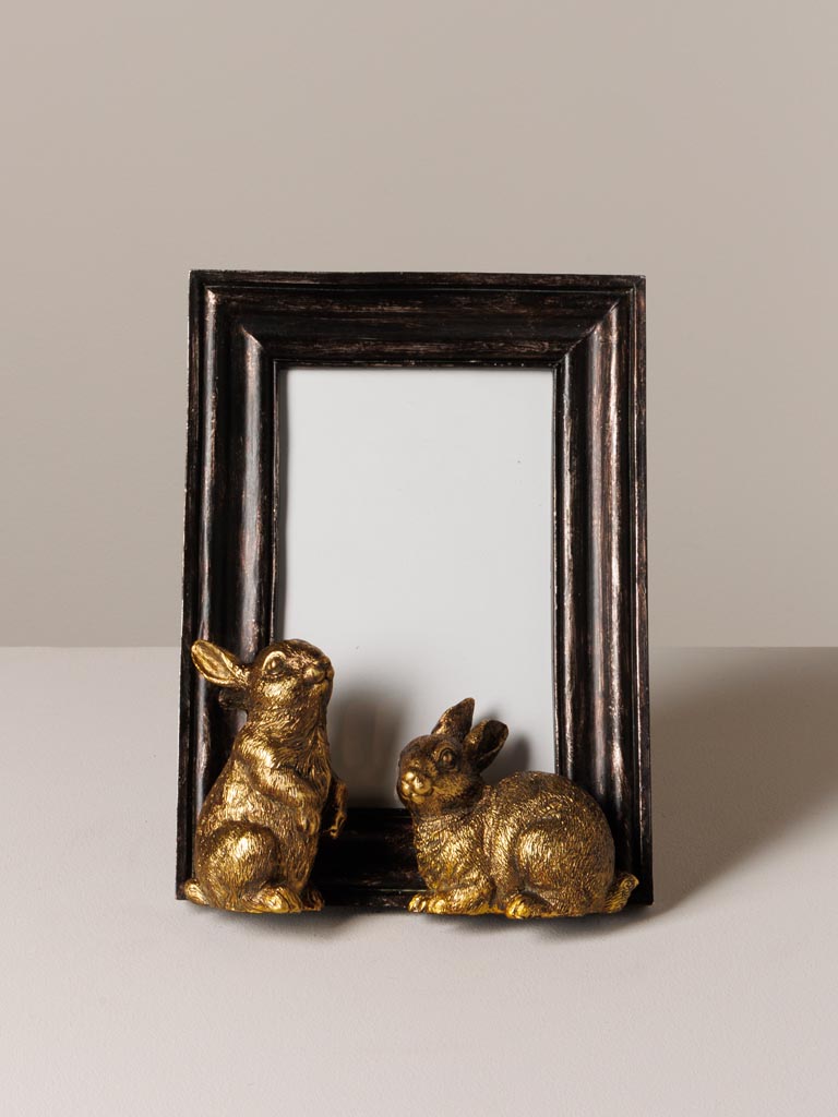 Photo frame 2 golden rabbits (10x15) - 3