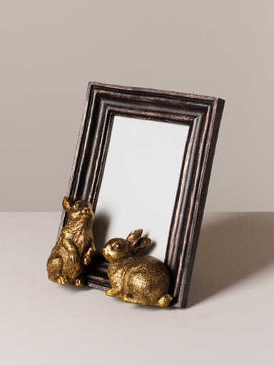 Photo frame 2 golden rabbits (10x15)