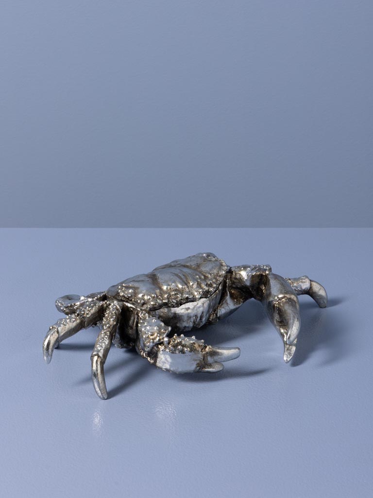 Boîte crabe argenté résine - 1